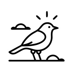 bird silhouette at sunset icon, bird silhouette at sunset line art - simple line art of bird silhouette at sunset, perfect for bird silhouette at sunset logos and icons and themed design