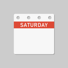 Icon page calendar day week Saturday, empty space