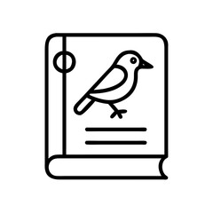 birdwatcher s journal icon, birdwatcher s journal line art - simple line art of birdwatcher s journal, perfect for birdwatcher s journal logos and icons and themed design