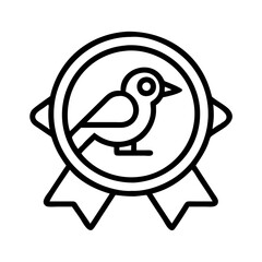 bird watching badge icon, bird watching badge line art - simple line art of bird watching badge, perfect for bird watching badge logos and icons and themed design
