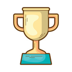 Gold trophy for celebration and achievement concepts. Suitable for sports, business, and academic design projects