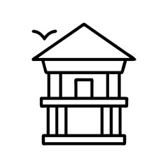 birdwatching pavilion icon, birdwatching pavilion line art - simple line art of birdwatching pavilion, perfect for birdwatching pavilion logos and icons and themed design