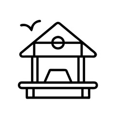 birdwatching pavilion icon, birdwatching pavilion line art - simple line art of birdwatching pavilion, perfect for birdwatching pavilion logos and icons and themed design