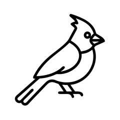 cardinal perched icon, cardinal perched line art - simple line art of cardinal perched, perfect for cardinal perched logos and icons and themed design