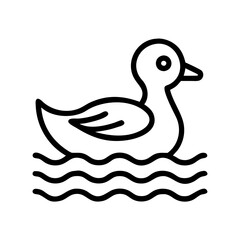 duck on a pond icon, duck on a pond line art - simple line art of duck on a pond, perfect for duck on a pond logos and icons and themed design