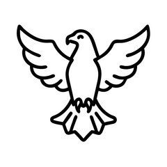 eagle with spread wings icon, eagle with spread wings line art - simple line art of eagle with spread wings, perfect for eagle with spread wings logos and icons and themed design