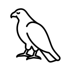hawk silhouette icon, hawk silhouette line art - simple line art of hawk silhouette, perfect for hawk silhouette logos and icons and themed design