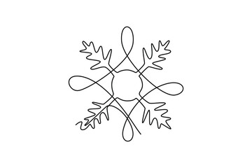 Winter concept. Single line draw design vector graphic illustration.