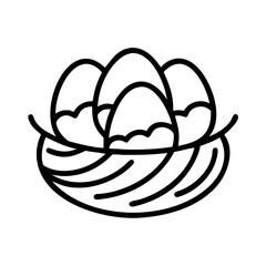 nest with eggs icon, nest with eggs line art - simple line art of nest with eggs, perfect for nest with eggs logos and icons and themed design