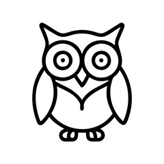 owl icon, owl line art - simple line art of owl, perfect for owl logos and icons and themed design