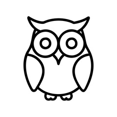owl icon, owl line art - simple line art of owl, perfect for owl logos and icons and themed design