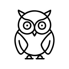 owl icon, owl line art - simple line art of owl, perfect for owl logos and icons and themed design