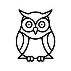 owl icon, owl line art - simple line art of owl, perfect for owl logos and icons and themed design