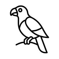 parrot icon, parrot line art - simple line art of parrot, perfect for parrot logos and icons and themed design