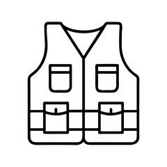 vest icon, vest line art - simple line art of vest, perfect for vest logos and icons and themed design