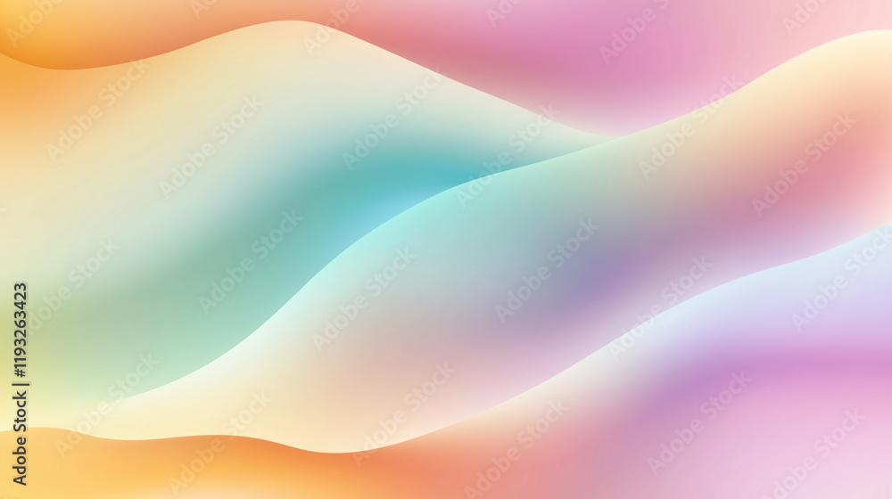 Poster Pastel colors creating smooth waves in abstract background design