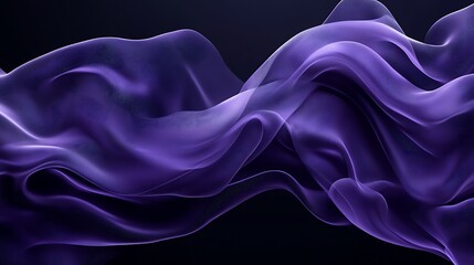 Obraz premium Abstract purple fabric flow, dark background, elegant design, website banner