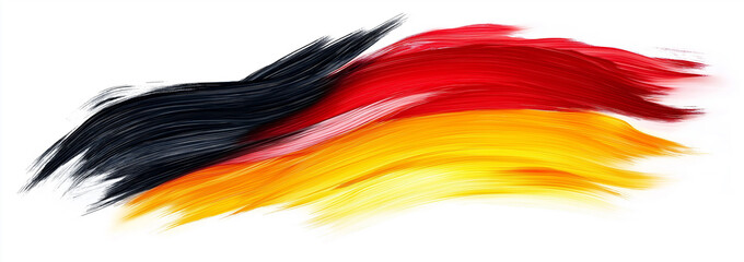 German flag waving in the wind, painting style illustration