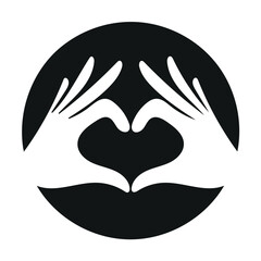 two hands making heart sign