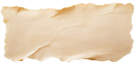 Crumpled torn old brown paper piece with ripped edges