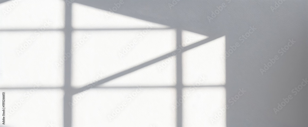 Poster Abstract window shadow patterns on light wall Soft light and geometric shapes minimalist aesthetic