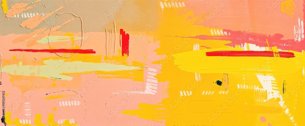 Poster abstract artwork with vibrant colors and dynamic brushstrokes joyful and energetic composition