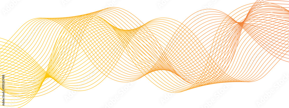 Poster technology abstract wave flowing lines. energy flow frequency digital sound wave. curved wavy lines 