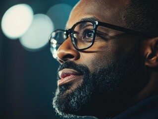 Obraz premium Contemplative Portrait of a Man with Beard