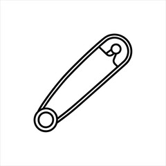 Safety Pin Icon Vector on White Background