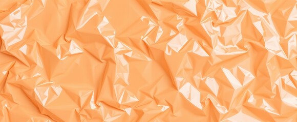Abstract texture of crumpled orange plastic film Great for backgrounds and design projects