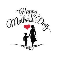 Happy Mothers Day Lettering Design.