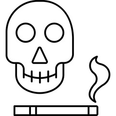 Cigarettes Skull vector icon with isolated white background