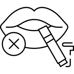 No Mouth Cigarette vector icon with isolated white background