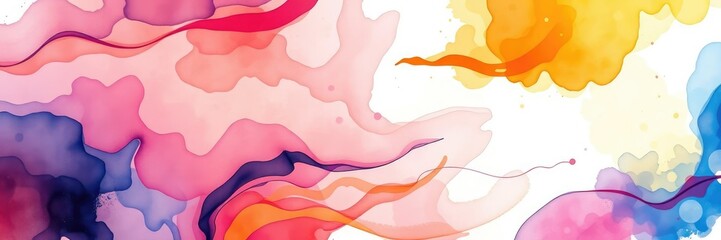 Abstract watercolor background resembling colorful swirls and splashes, watercolor, pattern