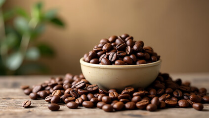 Fototapeta premium The Art of Coffee A Rustic Still Life with Roasted Beans