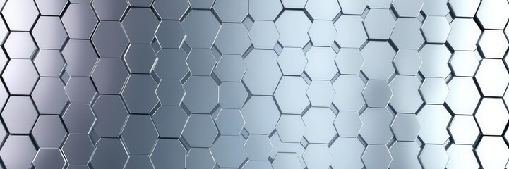 Abstract hexagonal pattern with metallic reflections, futuristic cityscape, industrial architecture, abstract patterns