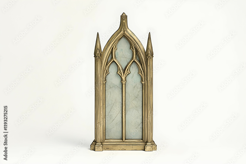 Poster gothic architectural display piece with intricate design features