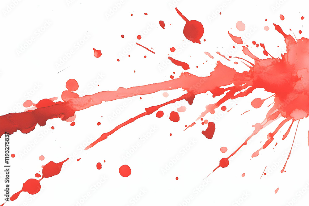 Poster vibrant red paint splash with dynamic motion on white background