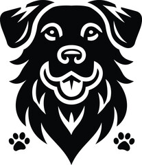 Obraz premium headshot dog logo icon, silhouette style, minimalist, transparent background.