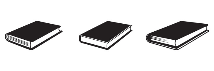 Book icons set isolated on white background. Text book icons collection.