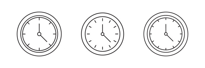 Clock icon set. Time icon vector. Watch icon illustration