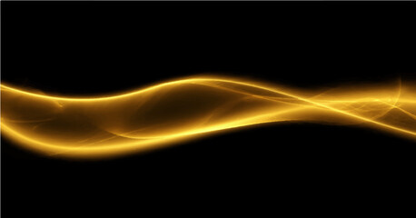 Abstract golden light motion line