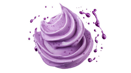 Blueberry yogurt ice cream isolated on a white background