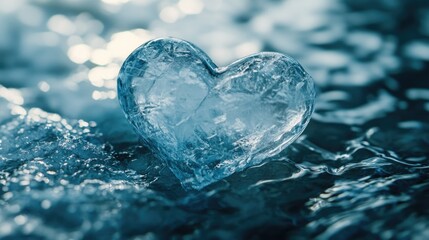 Fototapeta premium Melting Heart of Icy Waters: A Symbolic Portrait of Love and Passion