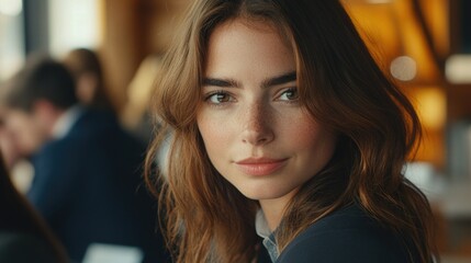 Fototapeta premium Contemplative Woman in a Casual Setting