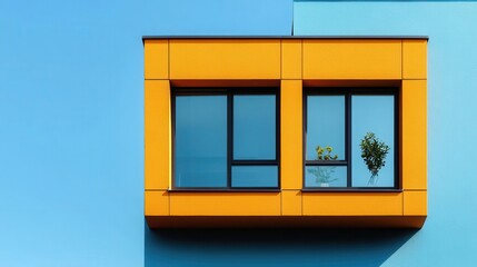Obraz premium Modern passive house with large tripleglazed windows, passive house, sustainable architecture design