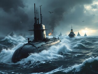 Submarine Firing Torpedo