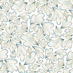 Abstract leaves, simple illustration, white background. Seamless floral pattern-585.