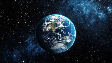 Earth in space with stars background