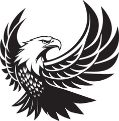 Eagle silhouette vector art on white background